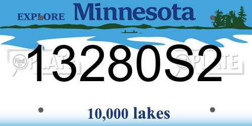 13280S2 Minnesota License Plate