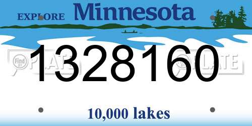 1328160 Minnesota License Plate