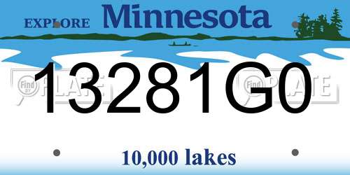 13281G0 Minnesota License Plate