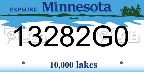 13282G0 Minnesota License Plate
