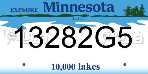13282G5 Minnesota License Plate
