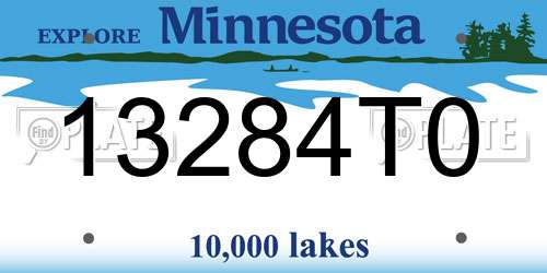 13284T0 Minnesota License Plate