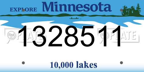 1328511 Minnesota License Plate