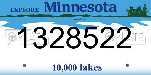 1328522 Minnesota License Plate