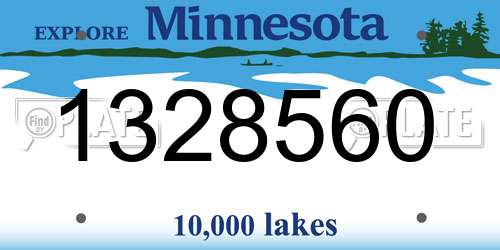 1328560 Minnesota License Plate