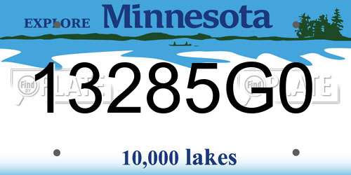 13285G0 Minnesota License Plate