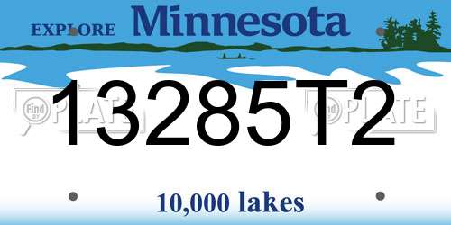 13285T2 Minnesota License Plate