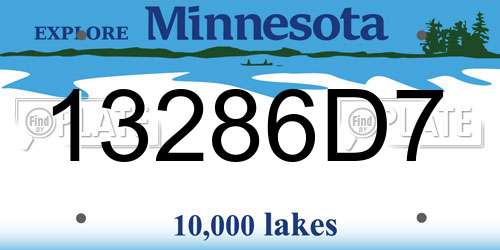 13286D7 Minnesota License Plate