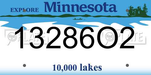 13286O2 Minnesota License Plate