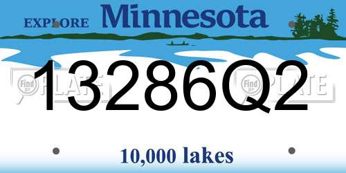 13286Q2 Minnesota License Plate