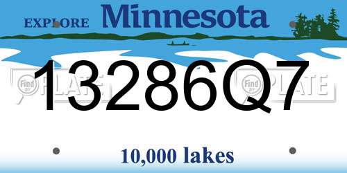 13286Q7 Minnesota License Plate
