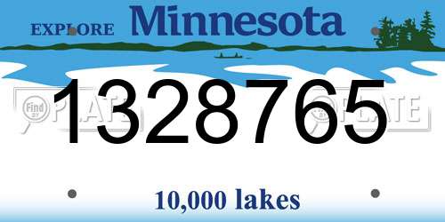 1328765 Minnesota License Plate
