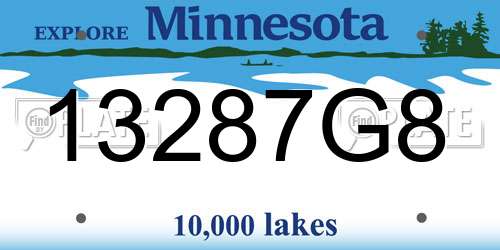 13287G8 Minnesota License Plate