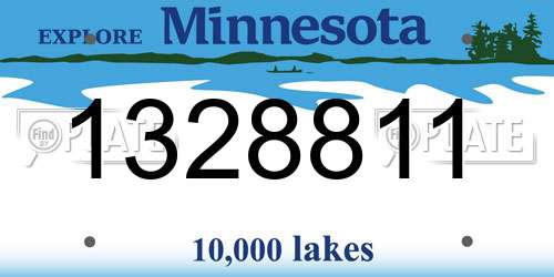 1328811 Minnesota License Plate