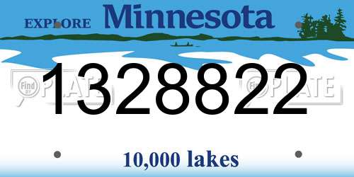 1328822 Minnesota License Plate