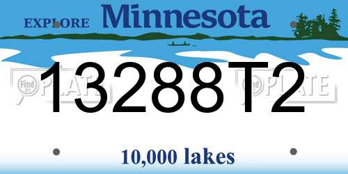 13288T2 Minnesota License Plate