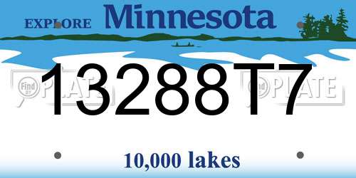 13288T7 Minnesota License Plate