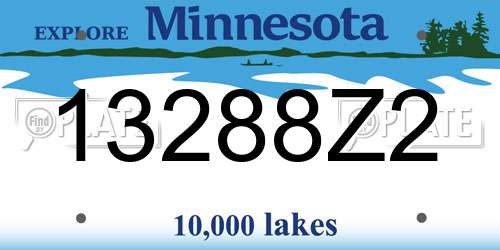 13288Z2 Minnesota License Plate