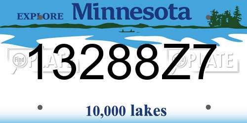13288Z7 Minnesota License Plate
