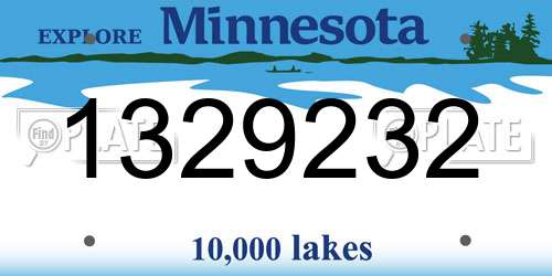 1329232 Minnesota License Plate
