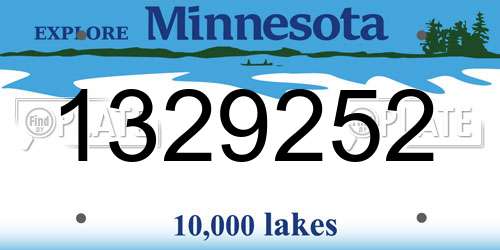 1329252 Minnesota License Plate