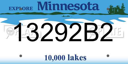 13292B2 Minnesota License Plate