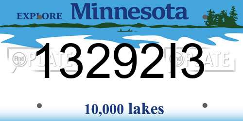 13292I3 Minnesota License Plate