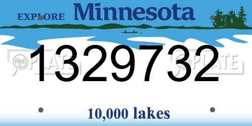 1329732 Minnesota License Plate