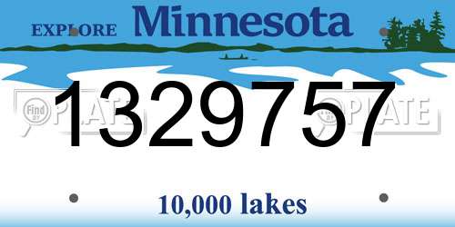 1329757 Minnesota License Plate