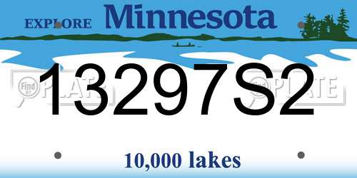 13297S2 Minnesota License Plate