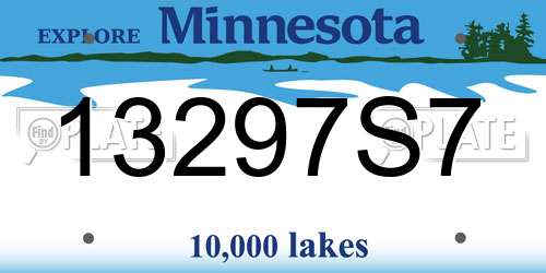 13297S7 Minnesota License Plate