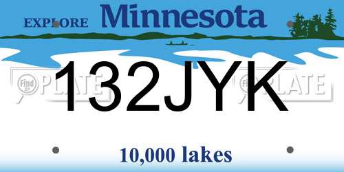 132JYK Minnesota License Plate