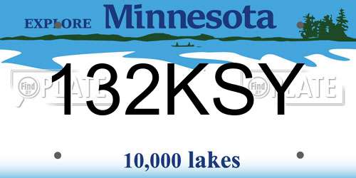 132KSY Minnesota License Plate