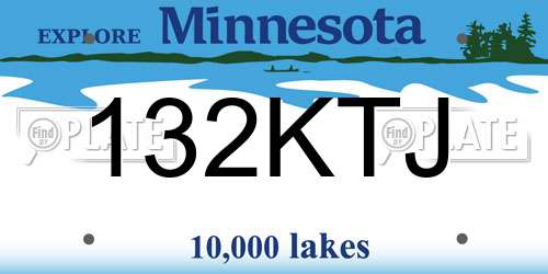 132KTJ Minnesota License Plate