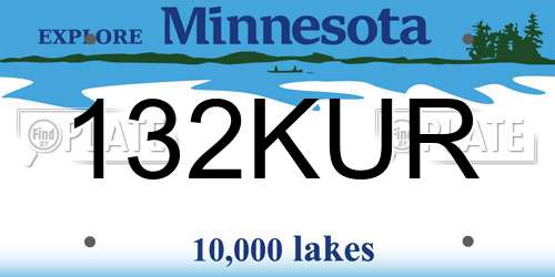 132KUR Minnesota License Plate