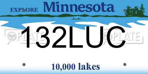 132LUC Minnesota License Plate