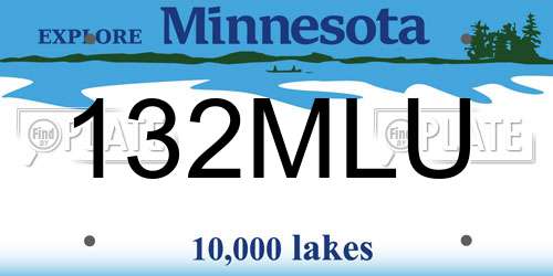 132MLU Minnesota License Plate