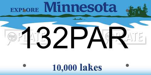 132PAR Minnesota License Plate
