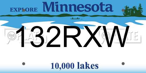 132RXW Minnesota License Plate