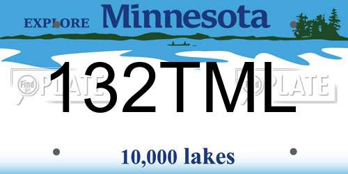 132TML Minnesota License Plate