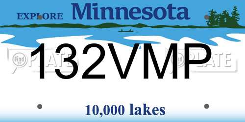 132VMP Minnesota License Plate