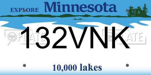 132VNK Minnesota License Plate