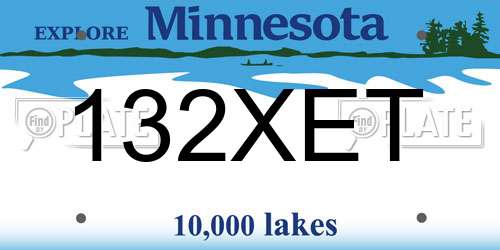 132XET Minnesota License Plate