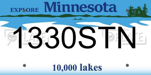 1330STN Minnesota License Plate