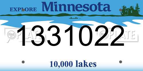 1331022 Minnesota License Plate