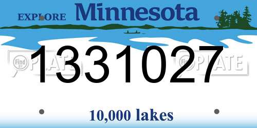 1331027 Minnesota License Plate