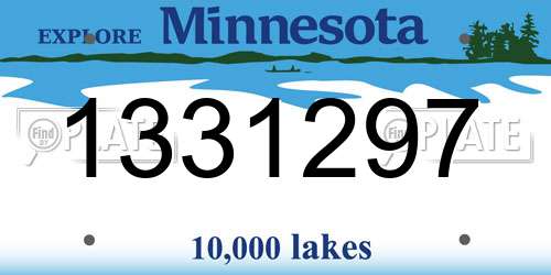 1331297 Minnesota License Plate
