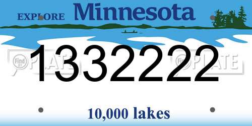1332222 Minnesota License Plate