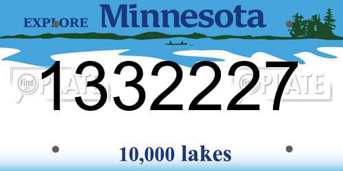 1332227 Minnesota License Plate