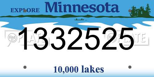 1332525 Minnesota License Plate
